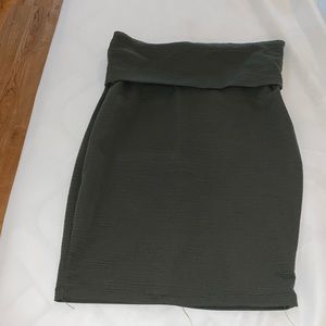 Army green pencil skirt